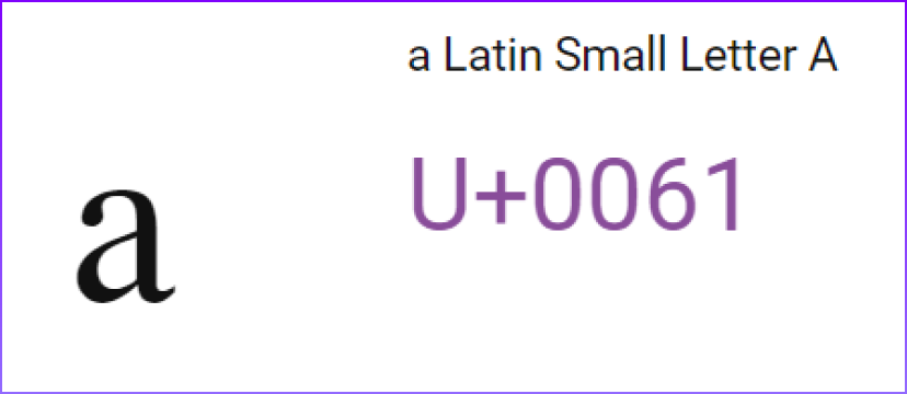a latin small letter a